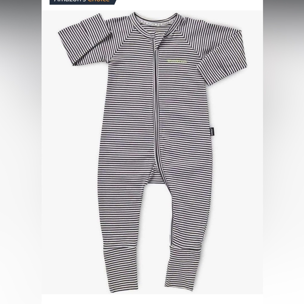 Bonds baby neutral striped wonder suit romper onesie 2-way zip pjs 3-6 months
